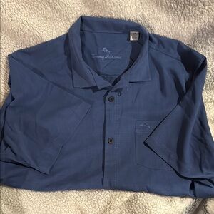 Tommy Bahama IslandZone Ocean Blue Button-Up Short Sleeve Shirt